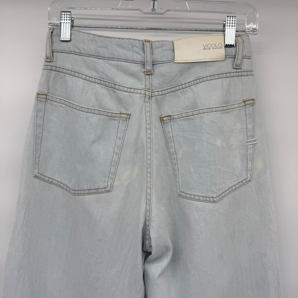 Vicolo Denim Couture Jeans Light Wash Pleated High Waist Tapered 90s‎ - Picture 4 of 13